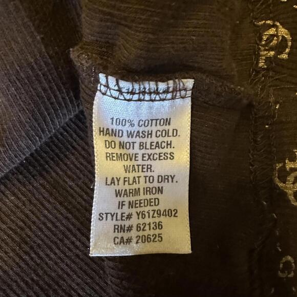 Guess Tank Top Brown With Gold Guess Pattern Y2K Size L - Picture 5 of 5